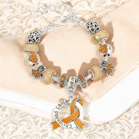 Childhood Cancer Awareness Luxury Charm Bracelet - The Awareness Store