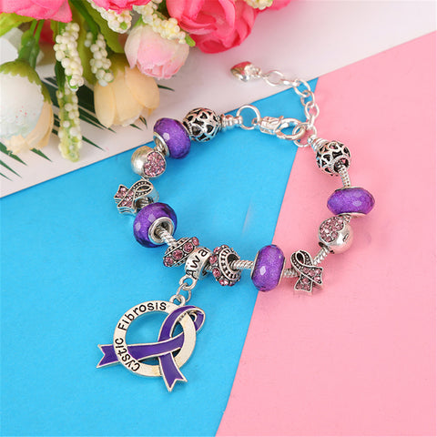 Cystic Fibrosis Awareness Luxury Charm Bracelet - The Awareness Store