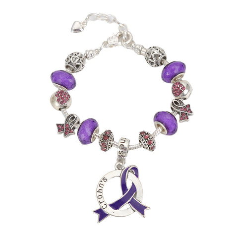 Crohn's Awareness Luxury Charm Bracelet - The Awareness Store