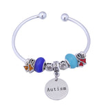 Autism Awareness Charm Bangle Bracelet