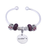 Crohn's Awareness Charm Bangle Bracelet