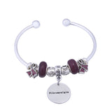 Fibromyalgia Awareness Charm Bangle Bracelet