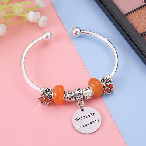 Multiple Sclerosis Awareness Charm Bangle Bracelet