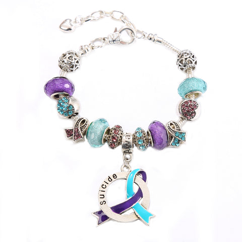 Suicide Awareness Luxury Charm Bracelet - The Awareness Store