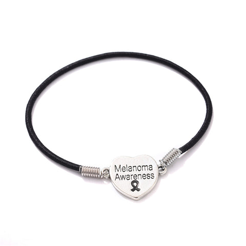 Melanoma Awareness Heart Stretch Bracelet