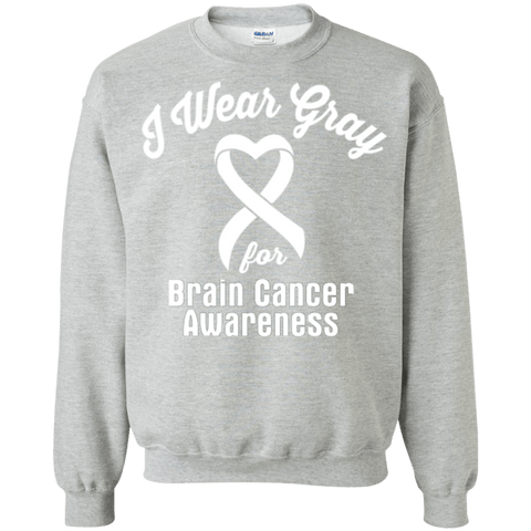 I Wear Gray for Brain Cancer Awareness Sweatshirt - The Awareness Store