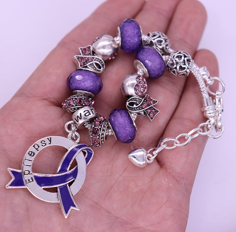 Epilepsy Awareness Luxury Charm Bracelet - The Awareness Store