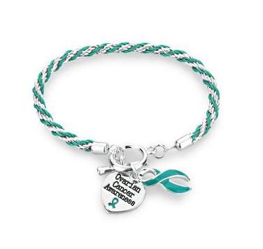 Ovarian Cancer Heart Charm Bracelet