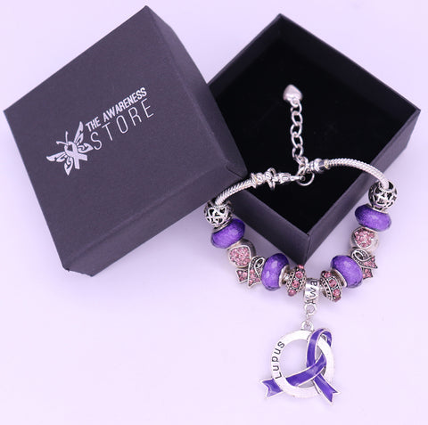 Lupus Awareness Luxury Charm Bracelet - The Awareness Store