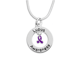 Lupus Floating Ribbon Awareness Necklace