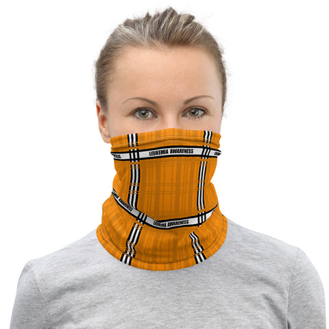 Leukemia Awareness Tartan Pattern Face Mask / Neck Gaiter - The Awareness Store