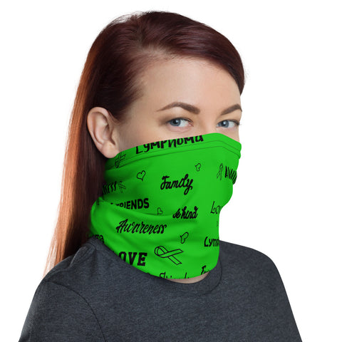 Lymphoma Awareness Love and Be Kind Word Pattern Face Mask / Neck Gaiter - The Awareness Store