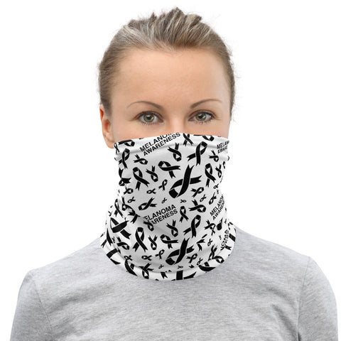 Melanoma Awareness Ribbon Pattern Face Mask / Neck Gaiter - The Awareness Store