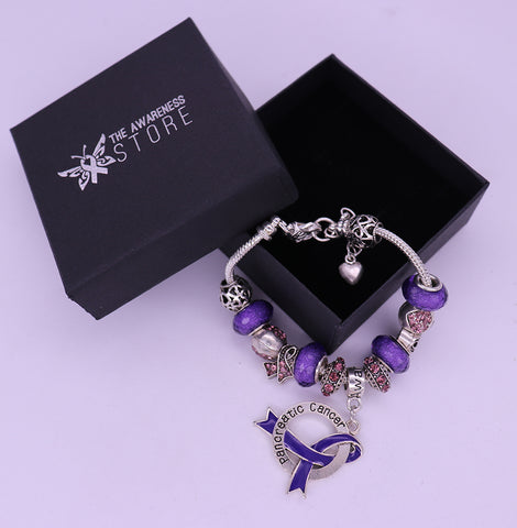 Pancreatic Cancer Awareness Luxury Charm Bracelet - The Awareness Store