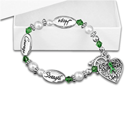 Hope Strength Courage Lymphoma Awareness Bracelet