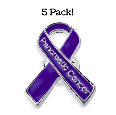 5 Pack Pancreatic Cancer Awareness Pins - The Awareness Store