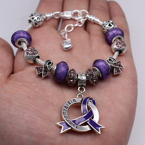 Fibromyalgia Awareness Luxury Charm Bracelet - The Awareness Store