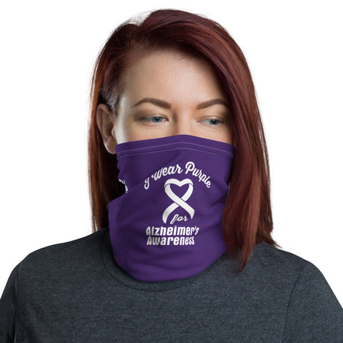 Alzheimer's Awareness I Wear Purple Face Mask / Neck Gaiter - The Awareness Store