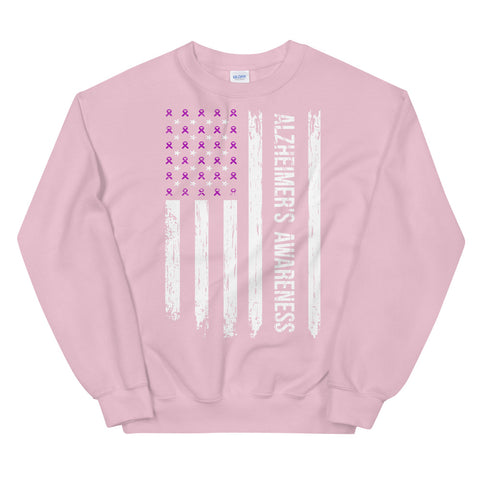 Alzheimer's Awareness USA Flag Sweatshirt - The Awareness Store