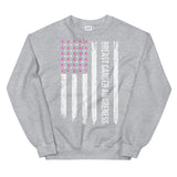 Breast Cancer Awareness USA Flag Sweatshirt