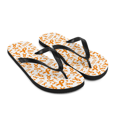 Multiple Sclerosis Awareness Ribbon Pattern Flip-Flops