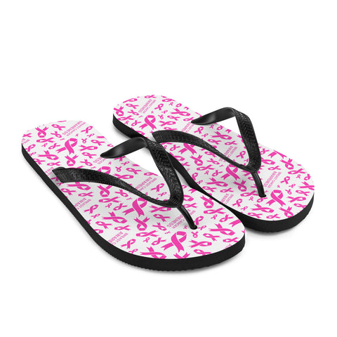 Breast Cancer Awareness Ribbon Pattern Flip-Flops