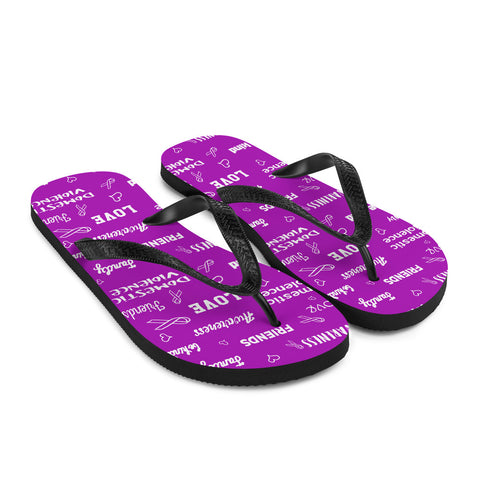 Domestic Violence Awareness Be Kind Pattern Flip-Flops - The Awareness Store