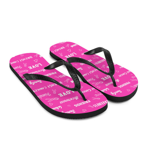 Breast Cancer Awareness Be Kind Pattern Flip-Flops - The Awareness Store