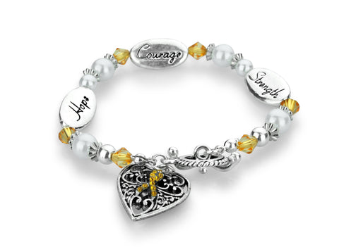 Hope Strength Courage Kidney Cancer Awareness Bracelet