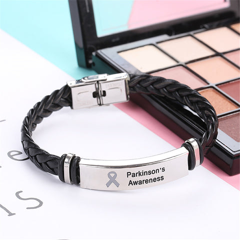 Parkinson's Leather Awareness Bracelet - The Awareness Store