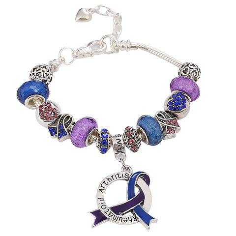 Rheumatoid Arthritis Awareness Luxury Charm Bracelet - The Awareness Store
