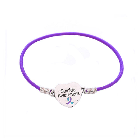 Suicide Awareness Heart Stretch Bracelet - The Awareness Store