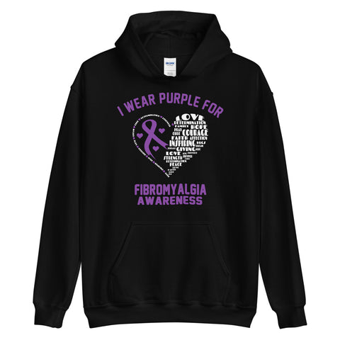 Fibromyalgia Awareness I Wear Purple Hoodie - The Awareness Store