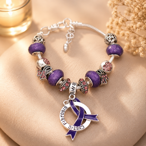 Cystic Fibrosis Awareness Luxury Charm Bracelet