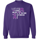 "Hope Faith Love" Lupus Awareness Crewneck Pullover Sweatshirt - The Awareness Store
