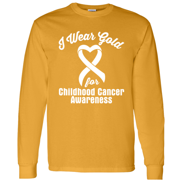 I Wear Gold! Childhood Cancer Awareness Long Sleeve T-Shirt