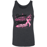 Dark Grey Heather Survivor Warrior Stronger Breast Cancer Awareness unisex Tank
