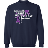 "Hope Faith Love" Lupus Awareness Crewneck Pullover Sweatshirt - The Awareness Store