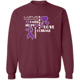 "Hope Faith Love" Lupus Awareness Crewneck Pullover Sweatshirt - The Awareness Store