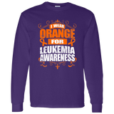 I Wear Orange for Leukemia Awareness! Long Sleeve T-Shirt