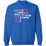 "Hope Faith Love" Lupus Awareness Crewneck Pullover Sweatshirt - The Awareness Store