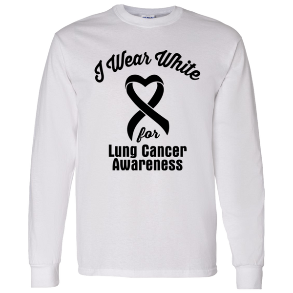 I Wear White! Lung Cancer Awareness Long Sleeve T-Shirt