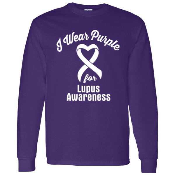 I Wear Purple for Lupus Awareness Long Sleeved T-shirt - Purple Long sleeve