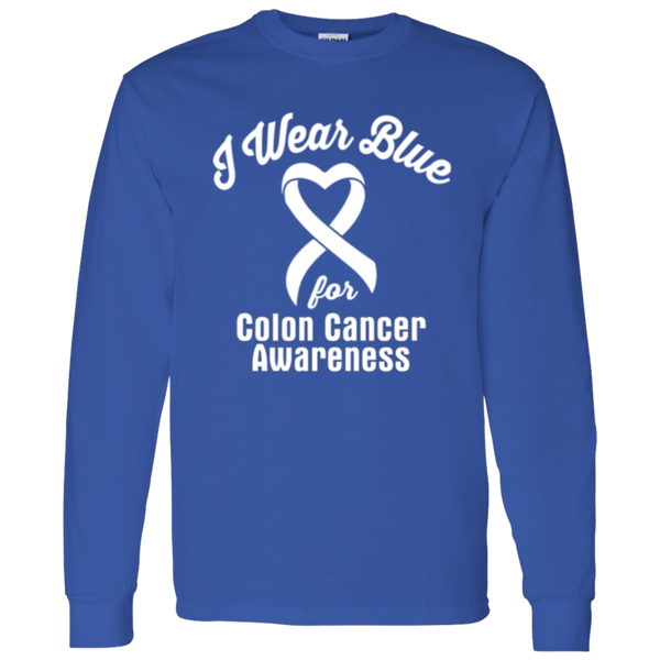 I Wear Blue for Colon Cancer Awareness Long Sleeved T-shirt