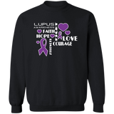 "Hope Faith Love" Lupus Awareness Crewneck Pullover Sweatshirt - The Awareness Store