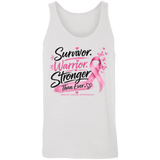 White Fleck Triblend Survivor Warrior Stronger Breast Cancer Awareness unisex Tank 