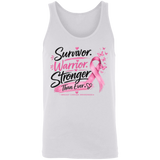 White Survivor Warrior Stronger Breast Cancer Awareness unisex Tank for gift