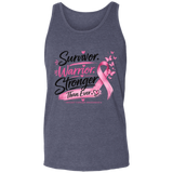 Heather Navy Survivor Warrior Stronger Breast Cancer Awareness unisex Tank 