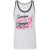 White/Black Survivor Warrior Stronger Breast Cancer Awareness unisex Tank