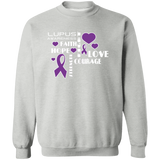 "Hope Faith Love" Lupus Awareness Crewneck Pullover Sweatshirt - The Awareness Store